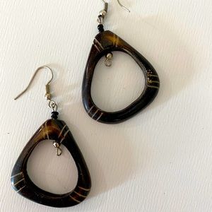 South African Wooden Dangling Women’s Earrings